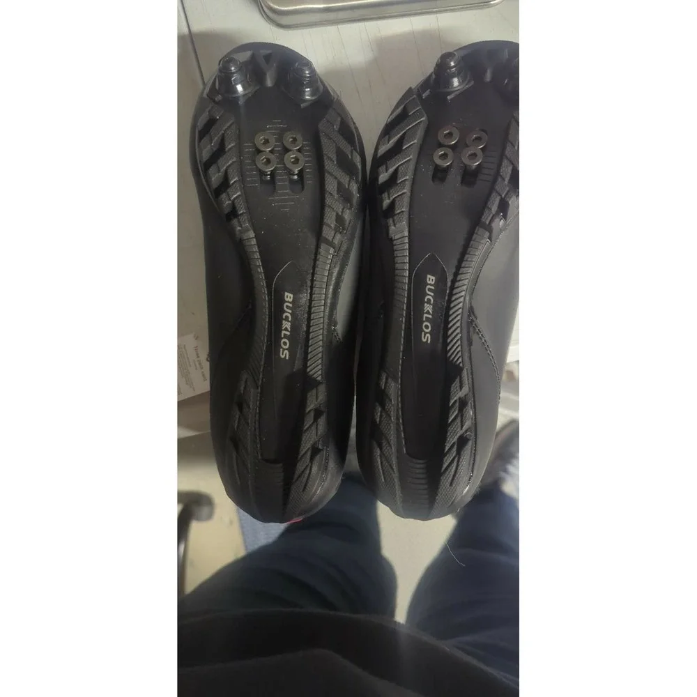Bucklos B718 Cycling Shoes Mens Black Red Dial Fit MTB Road Bike Athletic New 39